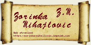 Zorinka Mihajlović vizit kartica